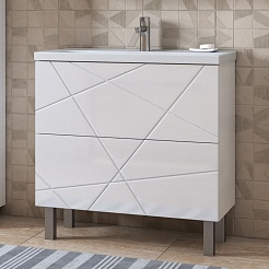Vigo Мебель для ванной Geometry 2-700 белая – фотография-3