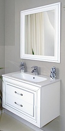 Атолл Мебель для ванной Валери 80 белая/серебро – фотография-1