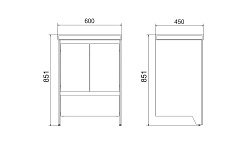 Velvex Тумба с раковиной напольная Klaufs 60 белая/дерево, 1 ящик – фотография-4