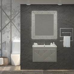  Тумба с раковиной Луиджи 90 серый матовый – фотография-3