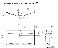 Aquanet Тумба с раковиной Нота New 90 дуб светлый – фотография-12