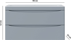Vivon Тумба под раковину Ostin 90 подвесная серая матовая – фотография-9