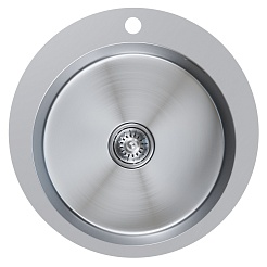 Mixline Мойка настольный монтаж D50 (3,0) выпуск 3 1/2 круглая сатин – фотография-2