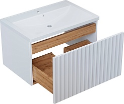 Mixline Тумба с раковиной Вектор 60 подвесная белая – фотография-6