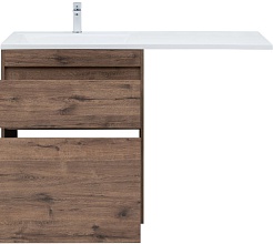 Aquanet Тумба с раковиной под стиральную машину Токио 130 L дуб веллингтон – фотография-6