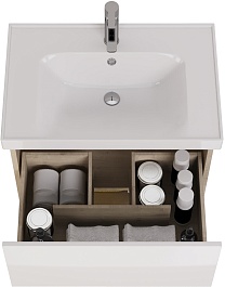 Dreja Мебель для ванной Perfecto 70 подвесная белая/дуб эврика – фотография-13