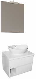 Mixline Мебель для ванной Аврора 70 белая со столешницей – фотография-1