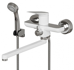 Mixline Смеситель для ванны и раковины 35k ML41-02 "Swan White" белый/хром – фотография-1