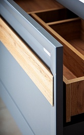 Бриклаер Тумба с раковиной Берлин 100 оникс серый с ручкой дуб золотой – фотография-6