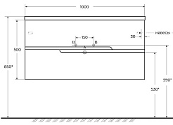Cezares Тумба под раковину Duet-N 100 подвесная ясень белый софт – фотография-9
