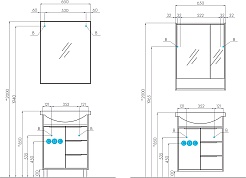 Акватон Тумба под раковину Рико 65 белая, ясень фабрик – фотография-4