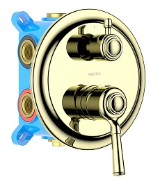 Aquatek Смеситель для душа и ванны Классик AQ1547PG полированное золото – фотография-1