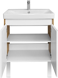 Акватон Тумба под раковину Сканди Doors 70 белая/дуб рустикальный – фотография-5