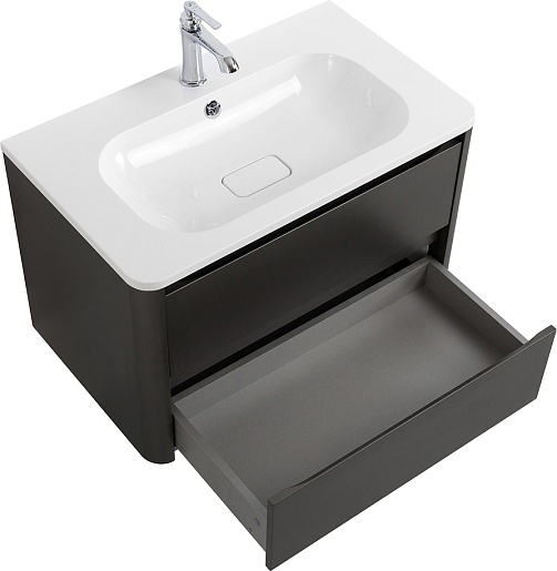 Cezares Тумба под раковину Relax 80 подвесная оружейная сталь – фотография-6