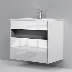 Am.Pm Тумба под раковину Func 80 подвесная белая глянцевая – фотография-5