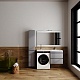 Style Line Мебель для ванной под стиральную машину Леон 120 R подвесная Люкс Plus серая матовая – картинка-18