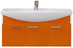 Misty Тумба с раковиной Джулия 105 подвесная оранжевая – фотография-1