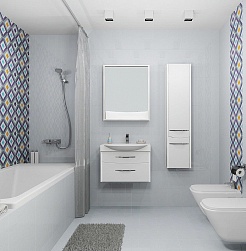 Акватон Зеркало-шкаф для ванной "Инфинити 76" белый – фотография-2