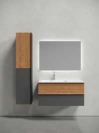 Sancos Тумба с раковиной Delta 100 L дуб красный/графит раковина Grace 101 L CN7014 – фотография-4