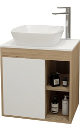 Teymi Тумба с раковиной Nura 70 дуб эврика/белый матовый T60528 раковина T50701 – фотография-1