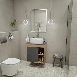 Teymi Тумба с раковиной Nura 60 дуб эврика/графит матовый T60529 раковина T50606 – фотография-11