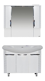 Misty Зеркало-шкаф Престиж 105 белый/серебряная патина – фотография-7