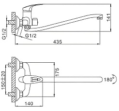 Frap Смеситель для ванны H39 F2239-B хром – фотография-3