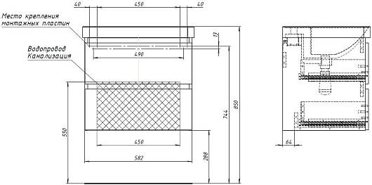 Aquanet Мебель для ванной Вега 2.0 60 Flat подвесная черная матовая – фотография-22