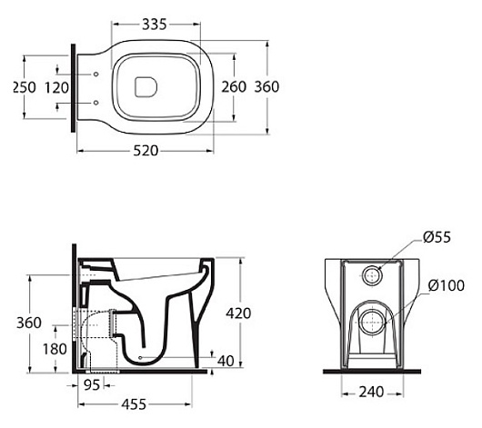 Azzurra Унитаз приставной Glaze GLZ100/P – фотография-4