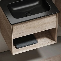 Sancos Тумба с раковиной Marmi 1.0 60 дуб галифакс натуральный раковина Grace 60 CN7011MB – фотография-2