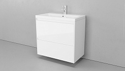 Velvex Мебель для ванной подвесная Klaufs 90 белая, 2 ящика – фотография-5