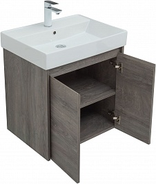 Aquanet Мебель для ванной Nova Lite 60 2 дверцы подвесная дуб рошелье – фотография-8