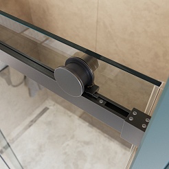 BelBagno Душевая дверь в нишу Soft Close-2 SOFT_CLOSE-2-BF-1-130-C-GM 130x200 профиль оружейная сталь стекло прозрачное – фотография-10