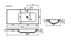 Ceramicanova Мебельная раковина Grace 101 R CN7015MB чёрный матовый – фотография-3