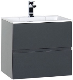 Aquanet Тумба с раковиной "Алвита 60" серый антрацит – фотография-1