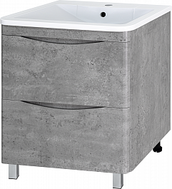 Misty Мебель для ванной Атлантик 80 R 2 ящика серый камень – фотография-2