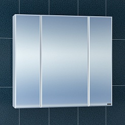 СанТа Мебель для ванной Вегас 75 подвесная с зеркальным шкафом Стандарт 80 белая – фотография-8