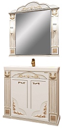 Misty Мебель для ванной Барокко 100 белая патина – фотография-1