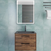 Vincea Мебель для ванной с серой кварцевой раковиной Chiara 2D 60 подвесная дуб чарльстон