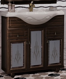 Opadiris Тумба под раковину Тибет 85 с художественным стеклом, нагал – фотография-1