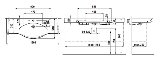 Laufen Раковина Palace 8.1270.6.000.104.1 с полотенцедержателем – фотография-2