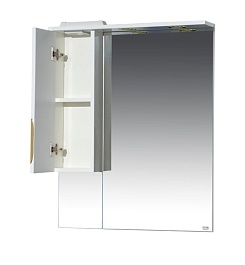 Misty Зеркало-шкаф Престиж 70 L белый/золотая патина – фотография-4