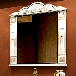 Misty Зеркало для ванной Барокко 100 белое патина – фотография-1