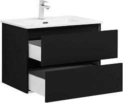 Aquanet Тумба с раковиной Вега 2.0 70 Flat подвесная черная матовая – фотография-4