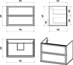 Brevita Мебель для ванной Verde 70 подвесная зеленая – фотография-15