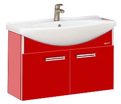 Misty Тумба для умывальника Джулия 85 подвесная красная – фотография-1