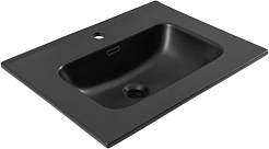 Aquanet Тумба с черной раковиной Алвита New 60 Flat подвесная дуб веллингтон табак – фотография-6