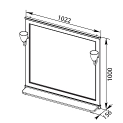 Aquanet Зеркало Валенса 100 белый кракалет/серебро (180145) – фотография-3