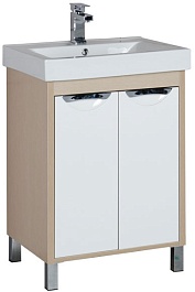 Aquanet Тумба под раковину Гретта 60 2 двери светлый дуб – фотография-1