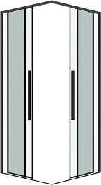 Grossman  Душевой уголок Galaxy 100x100x195 профиль графит сатин стекло прозрачное – фотография-2